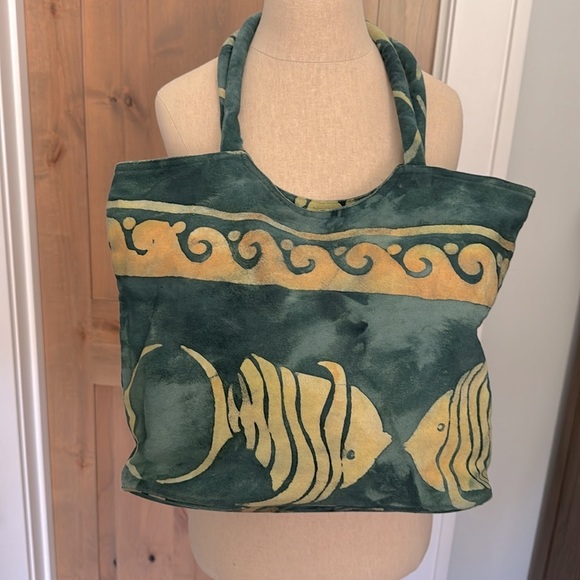 Island Girl Hawaiian Fish Design shoulder bag Women’s 100%Cotton washable Beach - Picture 2 of 12